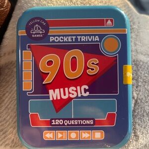 90s Music Pocket Trivia Card Game - Blue